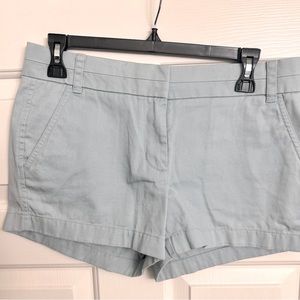 J Crew Chino shorts, size 4, 3” inseam, excellent condition, chambray blue
